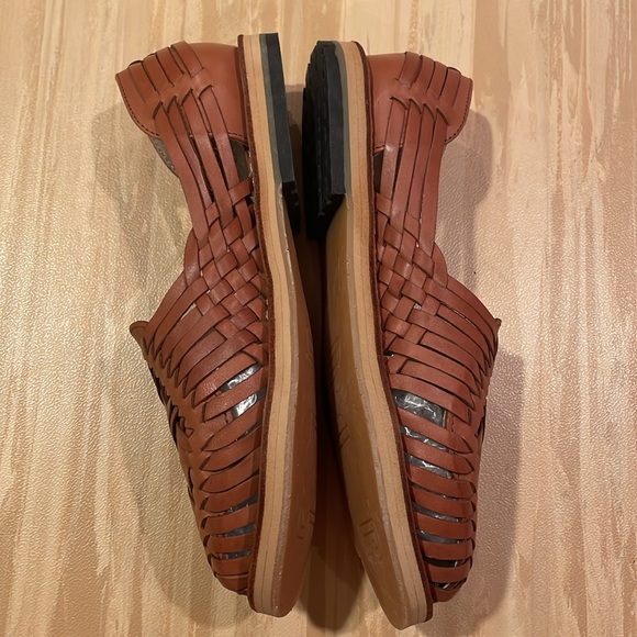 Sols Ana Genuine Leather Classic Mexican Huarache Sandal Flats Brown Size 9 - Picture 6 of 13